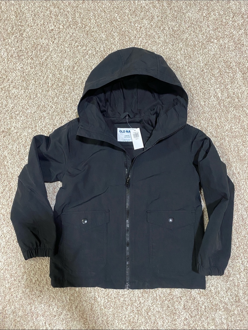 Old Navy Black Hooded Rain Jacket for Kids